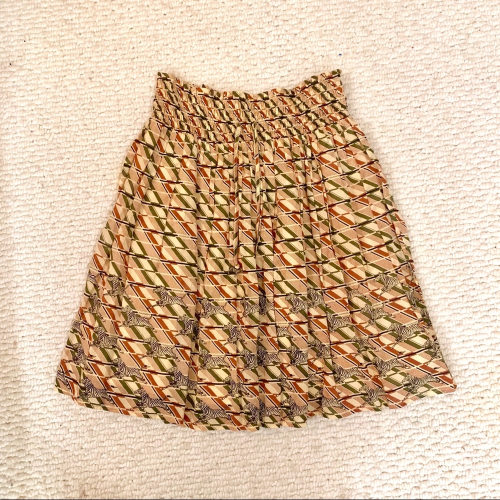 Stripe Skirt with Zebra Motif